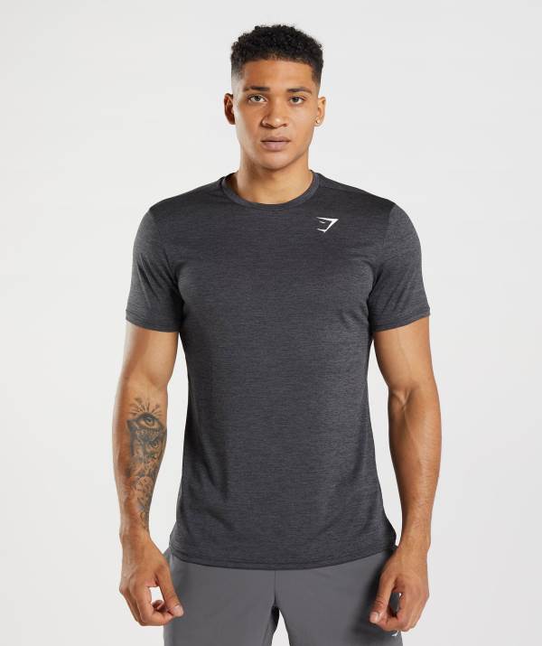 Panske Tricka Gymshark Arrival Marl Čierne Čierne / Siva | EW9416732